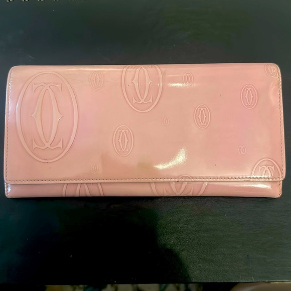 Cartier Handbags - Cartier Pink Patent Leather Happy Birthday Long Wallet